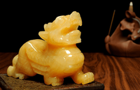 Beautiful Natural Yellow Jade Pi Yao Dragon Statue