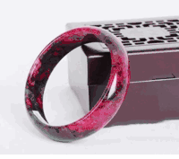 Beautiful Pink & Black Jade Bangle
