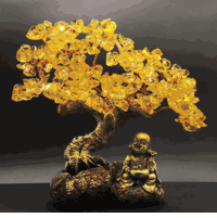 Crystal quartz Money Tree - <br> 4 kinds of crystals available, Citrine, Rose quartz, Amethyst, Jade,