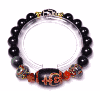 Lucky Amulet -<br> Tibetan Dzi beads Agate bracelet - Treasure bottle, 3 & 9 eyes