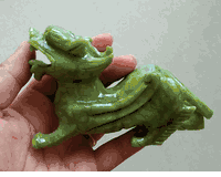 Lucky Natural Green Jade Pi yao Dragon 4.3 inch