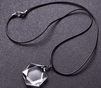 Natural Crystal Clear Quartz Hexagram Pendant