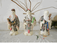 3 Wisemen "Fuk Luk Sau" 8" tall<br> Feng Shui for All Purpose <br> HK Ivory