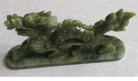 Beautiful green jade dragon statue - Hand carving