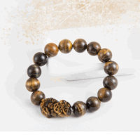 Feng shui bracelet -<br> Good luck Natural Tiger's eye Pixiu (Pi yao ) bracelet 10 mm