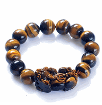 Good luck Natural Tiger's eye Pixiu (Pi yao ) bracelet 12 mm