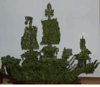 Large Jade Dragon Ship 1 m Long - Hand Carved 