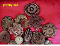 Fortune Jade Pendants <br>Set of 8 dark jade pendant top