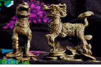 Brass Pair Qi Lin Running <br>Feng Shui for Protection & Wealth