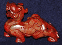 Red Jade Dragon statue 6 inch <br> protection, success, wealth luck
